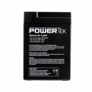 BATERIA SELADA POWERTEK 6V 4.5AH - EN071 - FR