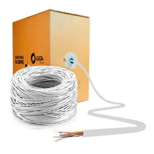 CABO PARA ALARME GIGA 4 PARES 24AWG 0,51MM BRANCO (CX300M) - SE321