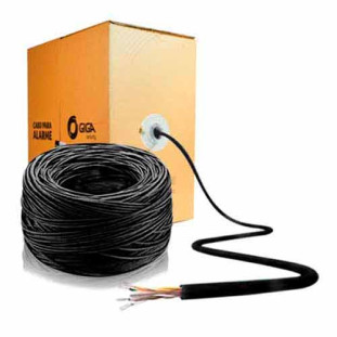 CABO PARA ALARME GIGA 4 PARES 24AWG 0,41MM PRETO (CX30OM) - SE326