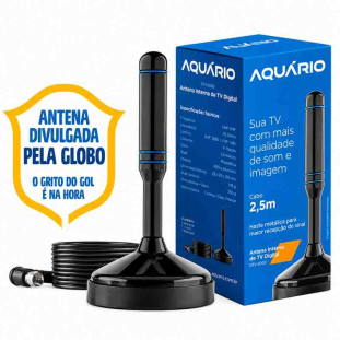 ANTENA DIGITAL AQUARIO INTERNA UHF/HDTV CABO 2,5M - DTV-100