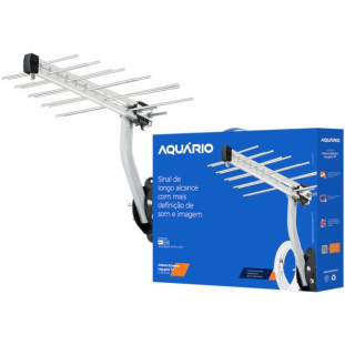 ANTENA UHF DIGITAL AQUARIO LOG 20ELE POP C/ KIT CABO 10M 12DBI - LU-20PLUS