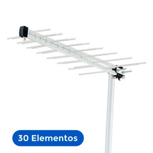 ANTENA UHF DIGITAL AQUARIO LOG EXTERNA 30 ELEMENTOS POP 14DBI (COM PASSA CABO) - LU-30