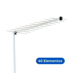 ANTENA UHF DIGITAL AQUARIO LOG EXTERNA 40 ELEMENTOS POP 16DBI (COM PASSA CABO) - LU-40