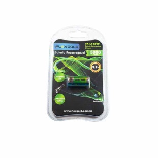 BATERIA RECARREGAVEL FLEX GOLD LITIO ION 16340 3.7V 3000MAH - FX-L16340
