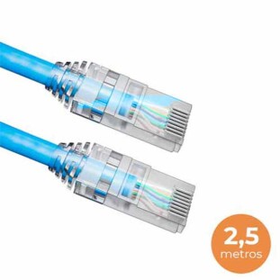 CABO DE REDE SOHO PLUS PATCH CORD U/UTP CAT-6 CMX T568A/B 2,5M AZUL - 35123001