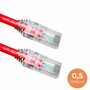 CABO DE REDE SOHO PLUS PATCH CORD U/UTP CAT-6 CMX T568A/B 0,5M VERMELHO - 35123007
