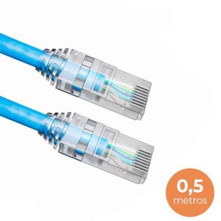 CABO DE REDE SOHO PLUS PATCH CORD U/UTP CAT-6 CMX T568A/B 0,5M AZUL - 35123003