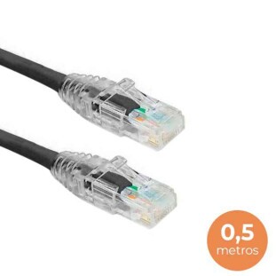 CABO DE REDE SOHO PLUS PATCH CORD U/UTP CAT-5 CMX T568A/B 0,5M PRETO - 35103021