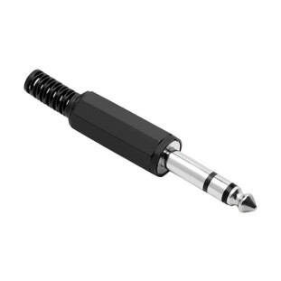 PLUG P10 STEREO PLASTICO PRETO - PGPZ0008