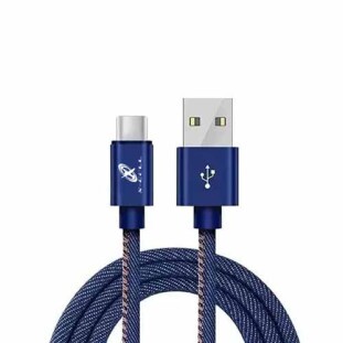 CABO USB XCELL 3.0A X USB-C 1M AZUL EM NYLON REVESTIDO COM TECIDO JEANS - XC-CD-33