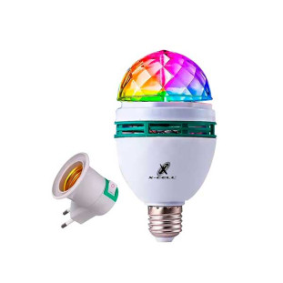 LAMPADA LED RGB XCELL GIRATORIO PARA FESTAS - XC-LL-02