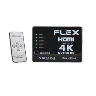 SWITCH HDMI XCELL 5X1 FULL HD/ 3D/ 1.4V 4K (COM CONTROLE REMOTO) - FX-HUB-4K
