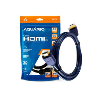 CABO HDMI AQUARIO 2.0 4K ULTRA HD 3D 2M SEM FILTRO - 4K02