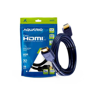 CABO HDMI AQUARIO 2.0 4K ULTRA HD 3D 3M SEM FILTRO - 4K03