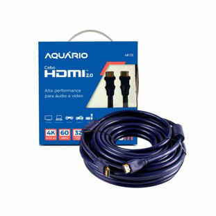 CABO HDMI AQUARIO 2.0 4K ULTRA HD 3D 15M COM FILTRO - 4K15