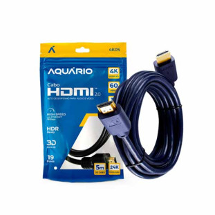 CABO HDMI AQUARIO 2.0 4K ULTRA HD 3D 5M SEM FILTRO - 4K05