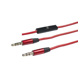 CABO AUXILIAR P2 XCELL X P3 COM MICROFONE 1.8M VERMELHO - XC-P2-M