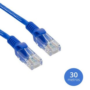 CABO DE REDE XCELL PATCH CORD U/UTP CAT-6 CMX 30M AZUL (HOMOLOGADO ANATEL) - XC-CAT6-30