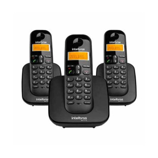 TELEFONE SEM FIO INTELBRAS COM DOIS RAMAIS ADICIONAIS TS 3113 PRETO - 4123103