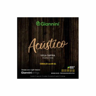 ENCORDOAMENTO PARA VIOLA GIANNINI ACUSTICO BRONZE 65/35 GESVAL CEBOLAO EM MI LEVE - 20911