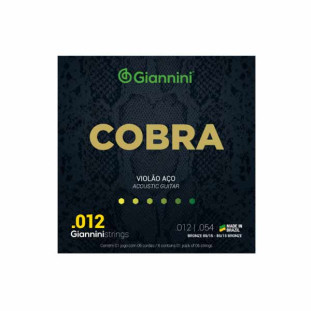 ENCORDOAMENTO PARA VIOLAO AÇO 6 CORDAS GIANNINI COBRA BRONZE 85/15 GEEFLKS (.012 - .054) - 5951