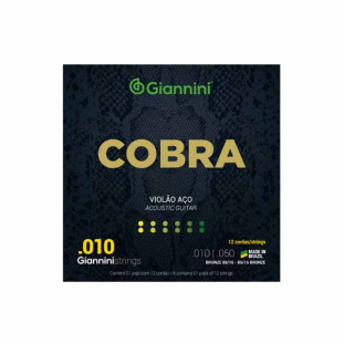 ENCORDOAMENTO PARA VIOLAO AÇO 12 CORDAS GIANNINI COBRA BRONZE 85/15 GEEF12M (.010 - .050) - 5953