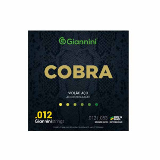 ENCORDOAMENTO PARA VIOLAO AÇO 6 CORDAS GIANNINI COBRA BRONZE 80/20 CA82L (.012 - .053) - 16898