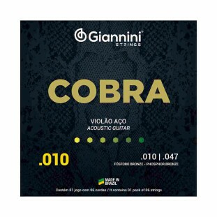 ENCORDOAMENTO PARA VIOLAO AÇO 6 CORDAS GIANNINI COBRA FOSFORO BRONZE GEEFLEF (.010 - .047) - 12749