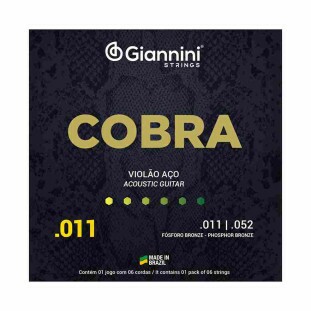 ENCORDOAMENTO PARA VIOLAO AÇO 6 CORDAS GIANNINI COBRA FOSFORO BRONZE GEEFLKF (.011 - .052) - 12750