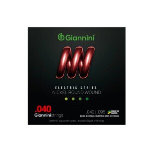 ENCORDOAMENTO PARA BAIXO 4 CORDAS GIANNINI NICKEL ROUND WOUND GEEBRL (.040 - .095) - 5966