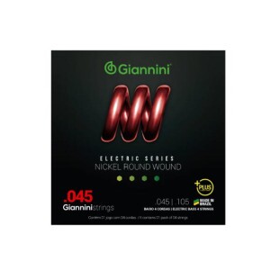 ENCORDOAMENTO PARA BAIXO 4 CORDAS GIANNINI NICKEL ROUND WOUND GEEBRSP (.045 - .105) - 6450