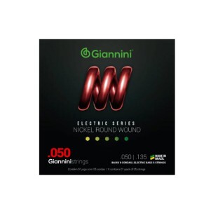 ENCORDOAMENTO PARA BAIXO 5 CORDAS GIANNINI NICKEL ROUND WOUND GEEBRSX5 (.050 - .135) - 14075