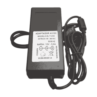 FONTE CHAVEADA TITANIS PARA USO GERAL 12V 5A PLUG 5,5MM X 2,5MM (+ INTERNO) BIVOLT - ELT1250