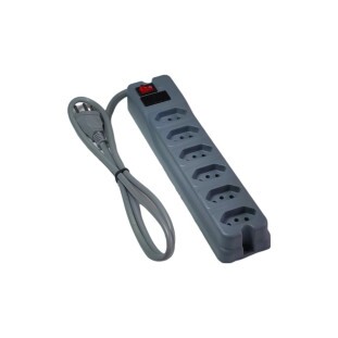 PROTETOR ELETRONICO TITANIS 6 TOMADAS TRIPOLAR BIVOLT CABO PP 0,75MM 80CM 10A CINZA - PTE0206C