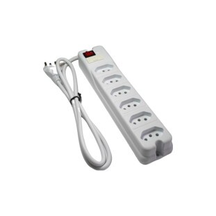 PROTETOR ELETRONICO TITANIS 6 TOMADAS TRIPOLAR BIVOLT CABO PP 0,75MM 80CM 10A BRANCO - PTE0206B