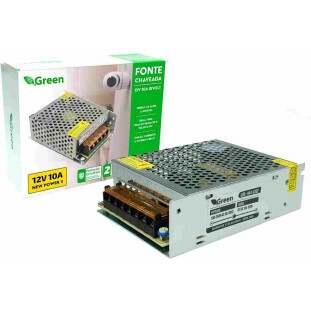 FONTE CHAVEADA GREEN COLMEIA CFTV METAL 12V 10A 120W BIVOLT - 044-6302