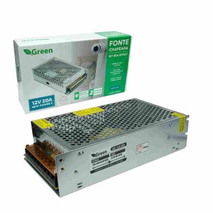 FONTE CHAVEADA GREEN COLMEIA CFTV METAL 12V 20A 240W BIVOLT - 044-6304