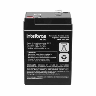 BATERIA SELADA INTELBRAS 6V 4,5AH XB 645 - 4860011
