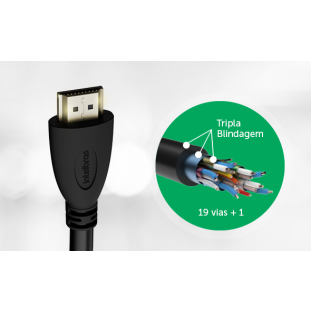 CABO HDMI INTELBRAS 2.0 4K ULTRA HD 10M CHF 2010 COM FILTRO - 4140002