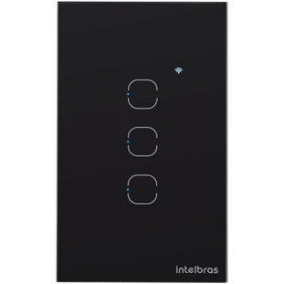 INTERRUPTOR INTELIGENTE INTELBRAS TOUCH WI-FI 3 TECLAS PRETO MIS 1003 - 4850056