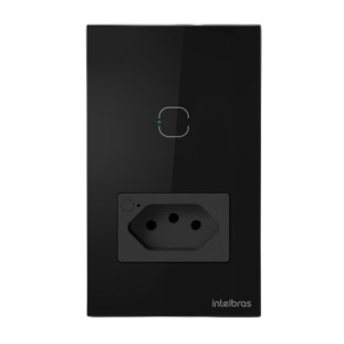 TOMADA SIMPLES COM 1 INTERRUPTOR INTELIGENTE INTELBRAS 10A SMART WI-FI ETS 2001 PRETO - 4850067