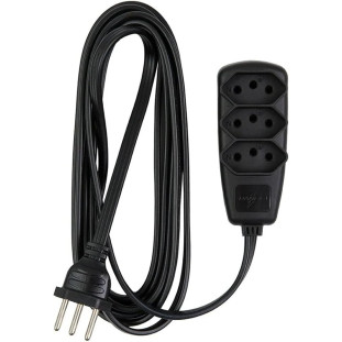 EXTENSAO SORT DANEVA 2 X 0,75 2P 10A PRETO 5M - DN1656