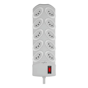 PROTETOR ELETRONICO DANEVA 10 TOMADAS PP 3 X 0,75 2P+T 1,3M CINZA - DN1802