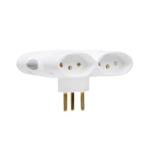 BENJAMIM MULTIPLICADOR DANEVA 4 TOMADAS 2P+T 10A BRANCO - DN1838