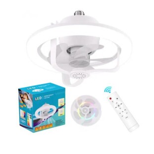 VENTILADOR DE TETO XCELL SOQUETE E27 C/ LAMPADA LED RGB/ AROMATIZADOR BIVOLT C/R - XC-LVV-01