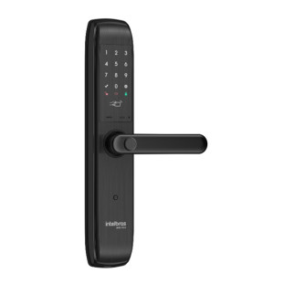 FECHADURA SMART DE EMBUTIR INTELBRAS COM MAÇANETA BIOMETRIA MFD 7000 PRETA - 4670037