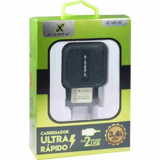 CARREGADOR TOMADA XCELL 17W 3.4A C/ 2 USB PRETO - XC-UR10