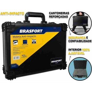 MALETA PARA FERRAMENTAS BRASFORT ANTI-IMPACTO MEDIA PRETA 390X290X120 - 8993