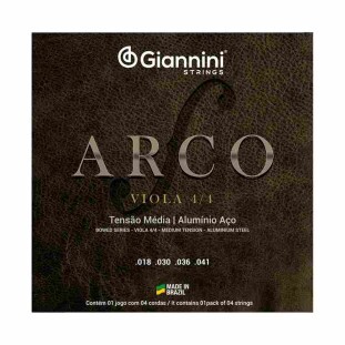 ENCORDOAMENTO PARA VIOLA DE ARCO 4/4 GIANNINI ARCO ALUMINIO AÇO GEAVOA MEDIA - 12746