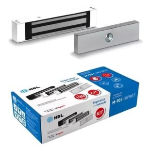KIT FECHADURA ELETROIMA HDL M-90 180KG SOPREPOR BRANCA - 90.01.23.002